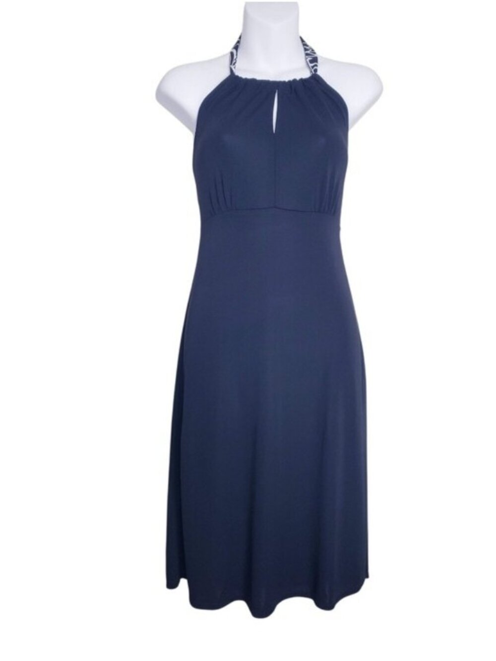 Loft Black Halter Tie Neck Keyhole Sleeveless Midi Dress Women's Size 4 NWT